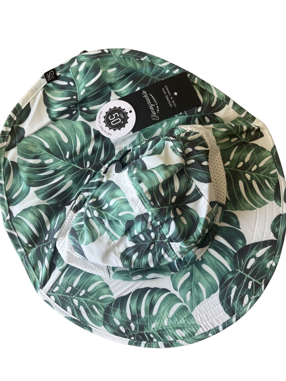 Honeysuckle Swim Company Tropical Leaf Sun/Swim Hat | NWT